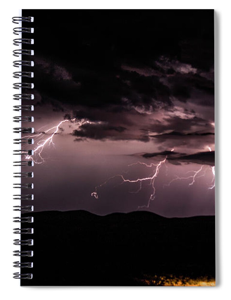 Lightning Spiral Notebook featuring the photograph Lightning #17 by Mark Jackson