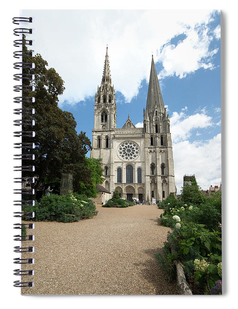 Architecture Spiral Notebook featuring the digital art Notre Dame de Chartes Cathedral #16 by Carol Ailles