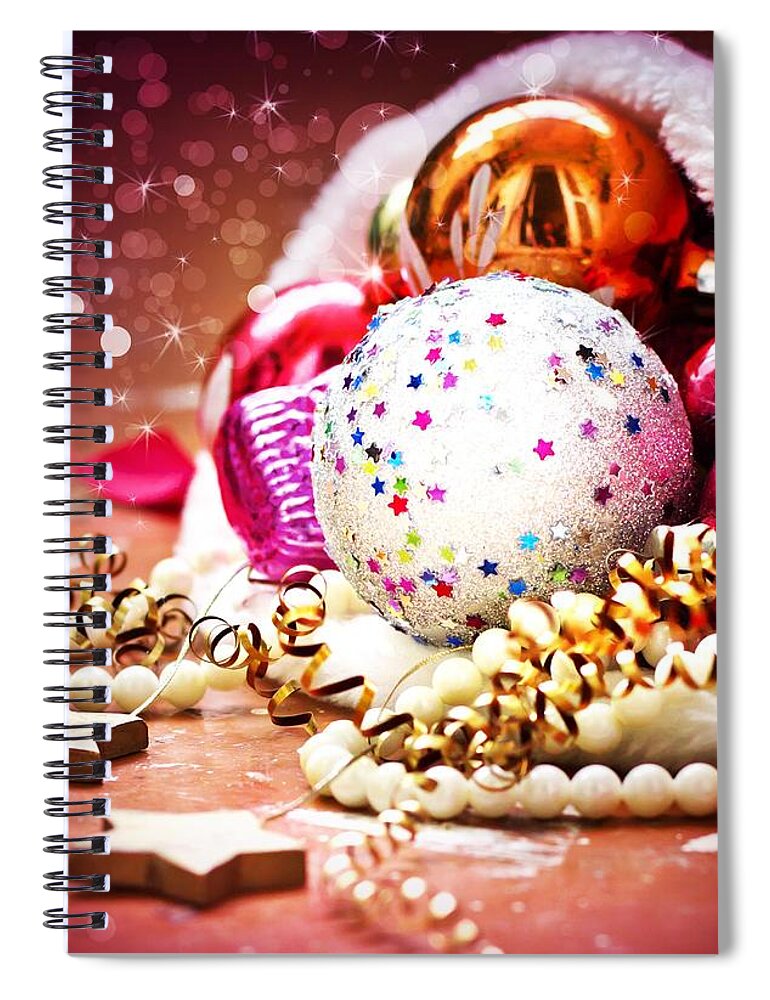 Christmas Spiral Notebook featuring the digital art Christmas #17 by Maye Loeser