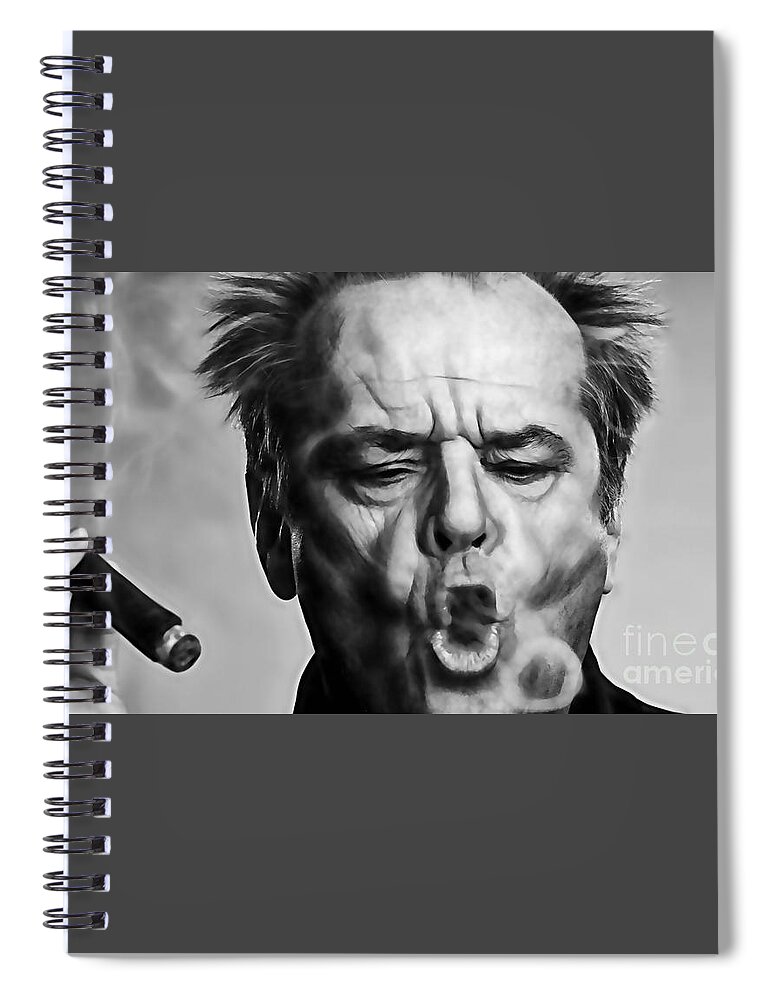 Jack Nicholson Spiral Notebook featuring the mixed media Jack Nicholson Collection #17 by Marvin Blaine