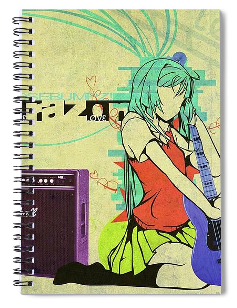 Music Spiral Notebook featuring the digital art Music #17 by Super Lovely