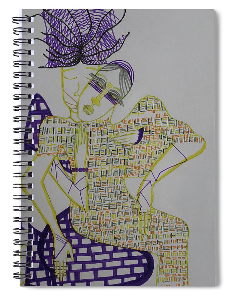 Jesus Spiral Notebook featuring the painting Pieta #17 by Gloria Ssali