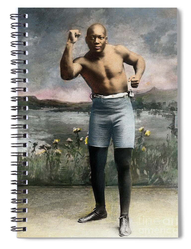 1910 Spiral Notebook featuring the drawing Jack Johnson, 1878-1946 #18 by Granger