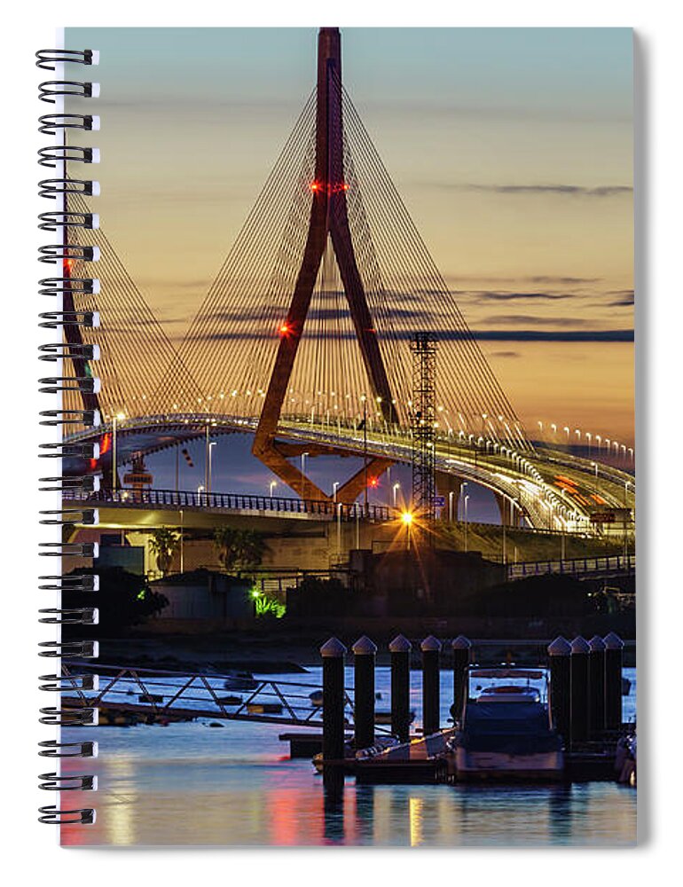 1812 Spiral Notebook featuring the photograph 1812 Constutition Bridge from Rio San Pedro Puerto Real Spain by Pablo Avanzini