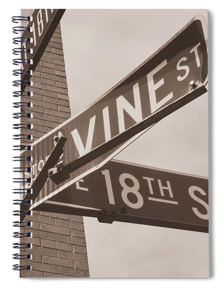 Jazz Spiral Notebook featuring the photograph 18th and Vine by Pamela Williams