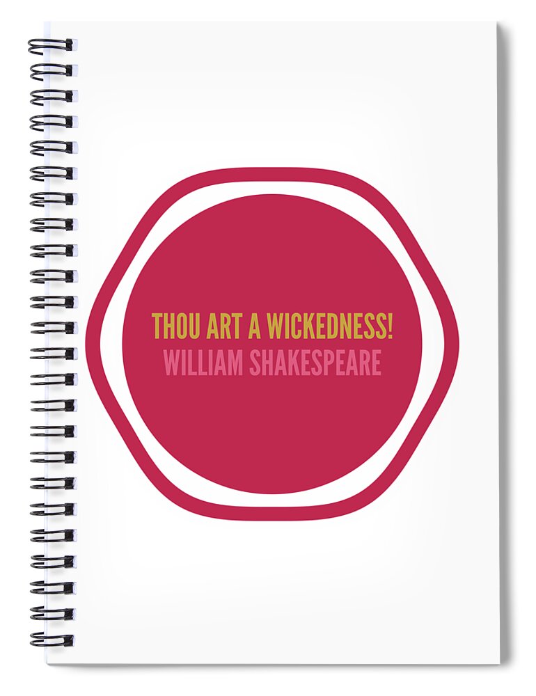 William Spiral Notebook featuring the digital art William Shakespeare, Insults and Profanities #19 by Esoterica Art Agency