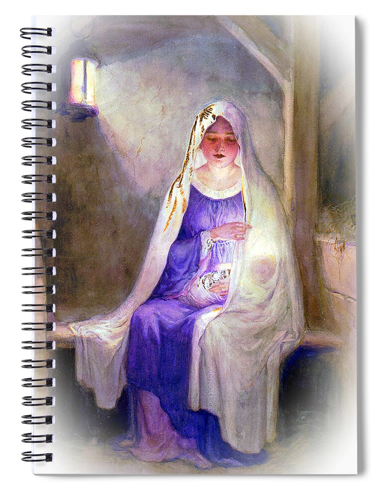 1912 Spiral Notebook featuring the photograph 1912 Mary and Baby Jesus by Munir Alawi