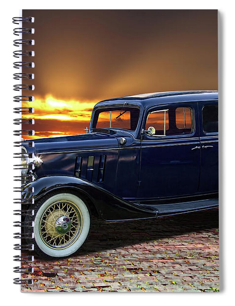 1933 Spiral Notebook featuring the photograph 1933 Chevrolet 4 Door Eagle Sedan by Nick Gray