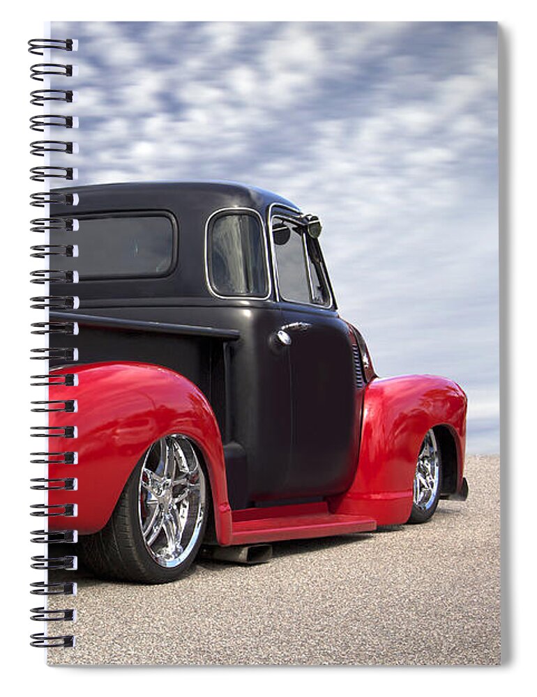 Transportation Spiral Notebook featuring the photograph 1954 Chevy Truck Lowrider by Mike McGlothlen