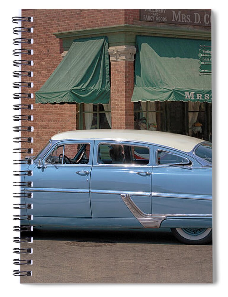 1954 Spiral Notebook featuring the photograph 1954 Hudson Hornet by Susan Rissi Tregoning