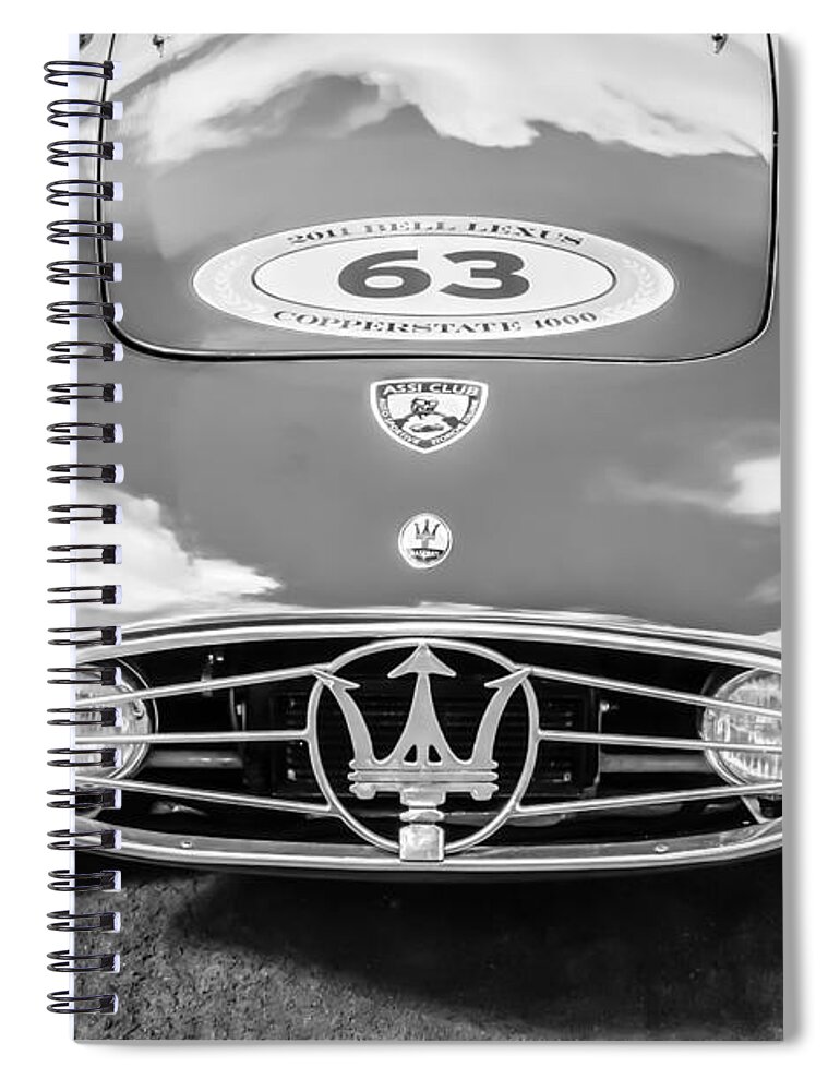 1954 Maserati A6 Gcs Spiral Notebook featuring the photograph 1954 Maserati A6 Gcs -0255bw by Jill Reger