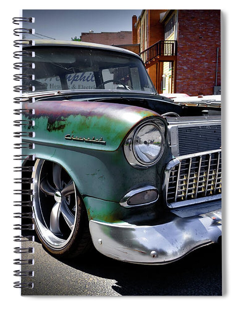 1955 Chevy Wagon Spiral Notebook featuring the photograph 1955 Chevy Wagon by David Patterson
