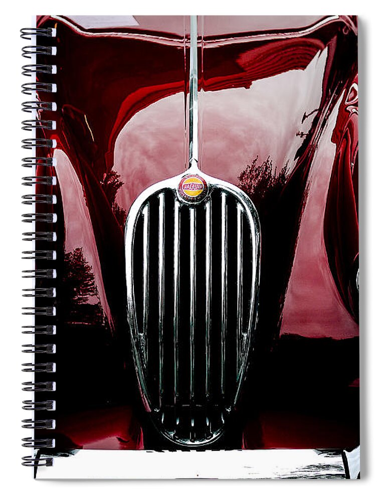 1955 Spiral Notebook featuring the photograph 1955 Jaguar Front Grill by M G Whittingham