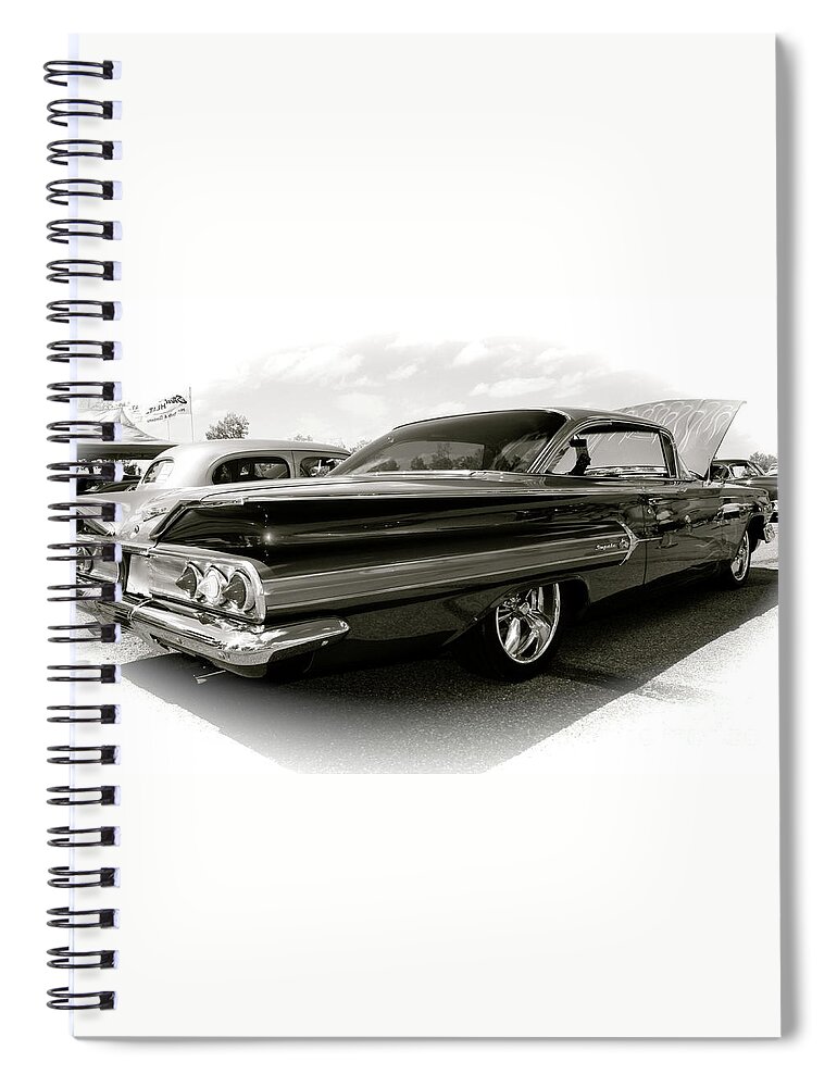 Car Spiral Notebook featuring the photograph 1960 Chevy Impala by Linda Bianic