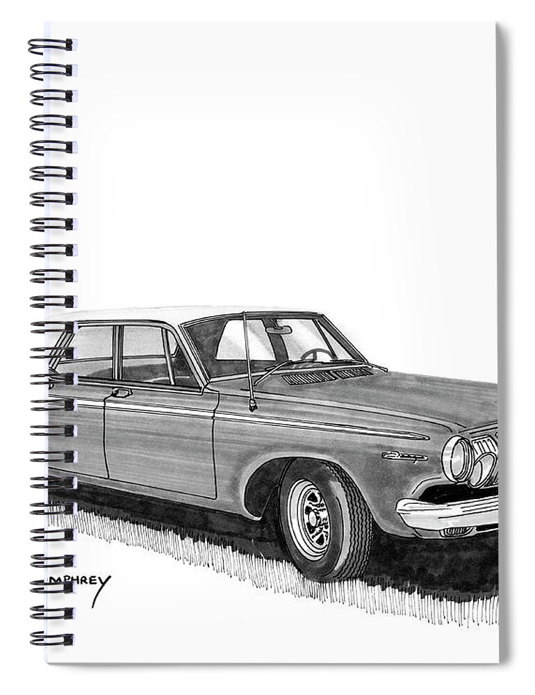 The 1962 Spiral Notebook featuring the painting 1963 Dodge 440 Sedan by Jack Pumphrey