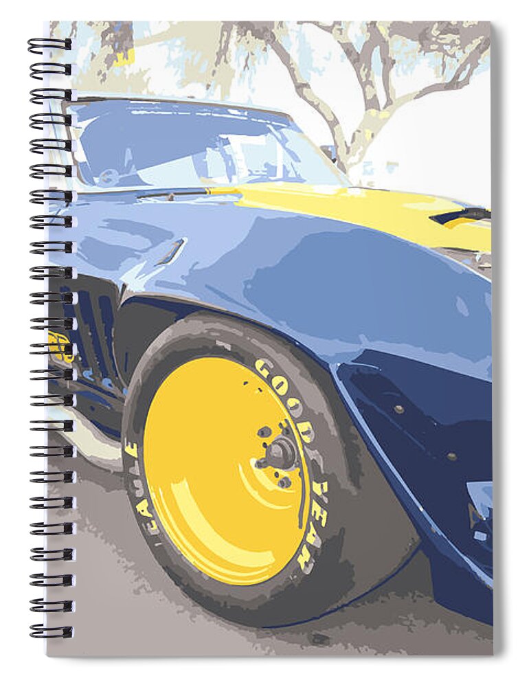 1963 Spiral Notebook featuring the drawing 1963 Grand Sport by Darrell Foster