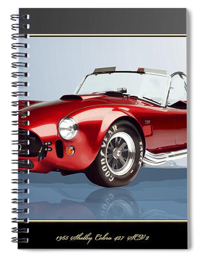 Art Spiral Notebook featuring the photograph 1965 Red Shelby Cobra 427SC by Serge Averbukh