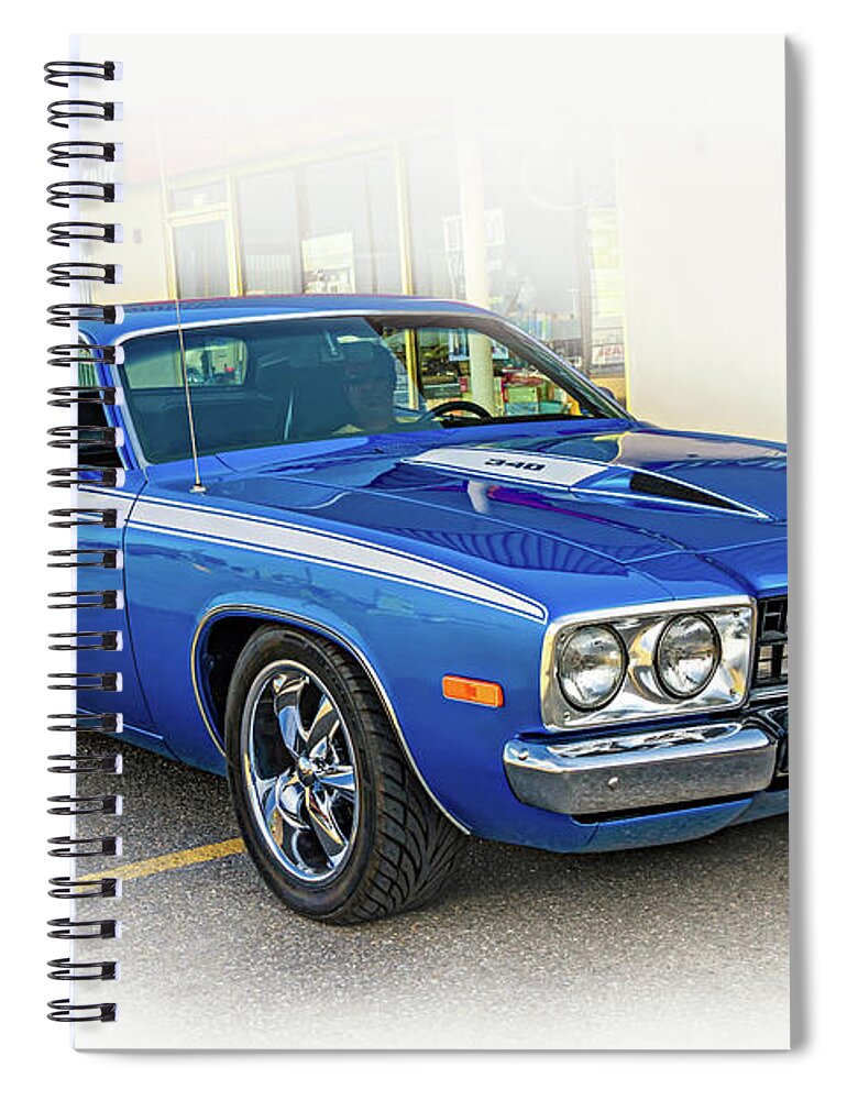 Bolton Spiral Notebook featuring the photograph 1974 Plymouth Roadrunner - Vignette by Steve Harrington