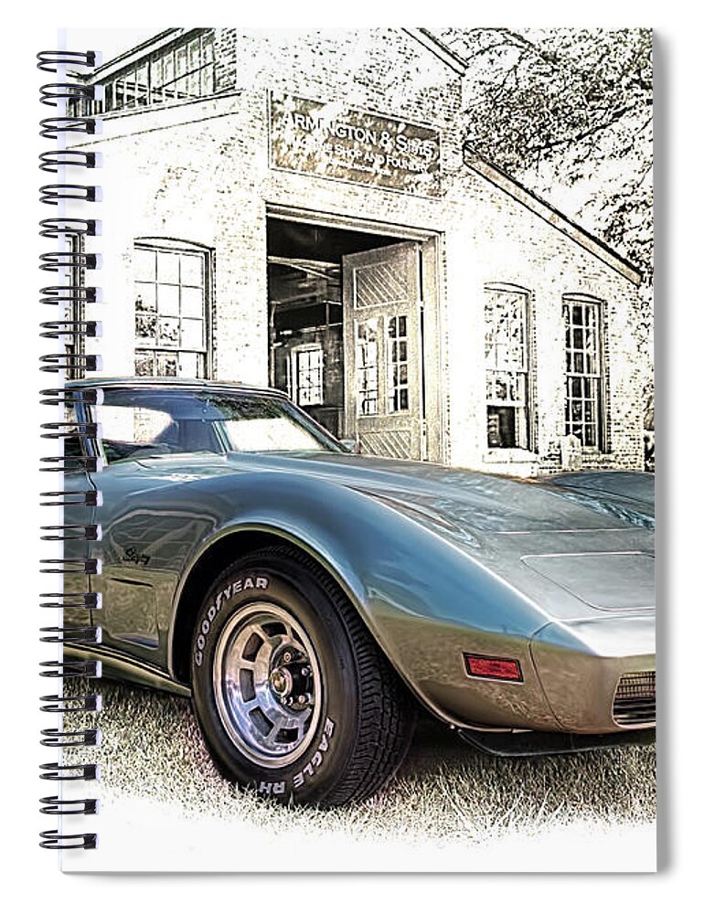 1976 Spiral Notebook featuring the photograph 1976 Corvette Stingray by Susan Rissi Tregoning