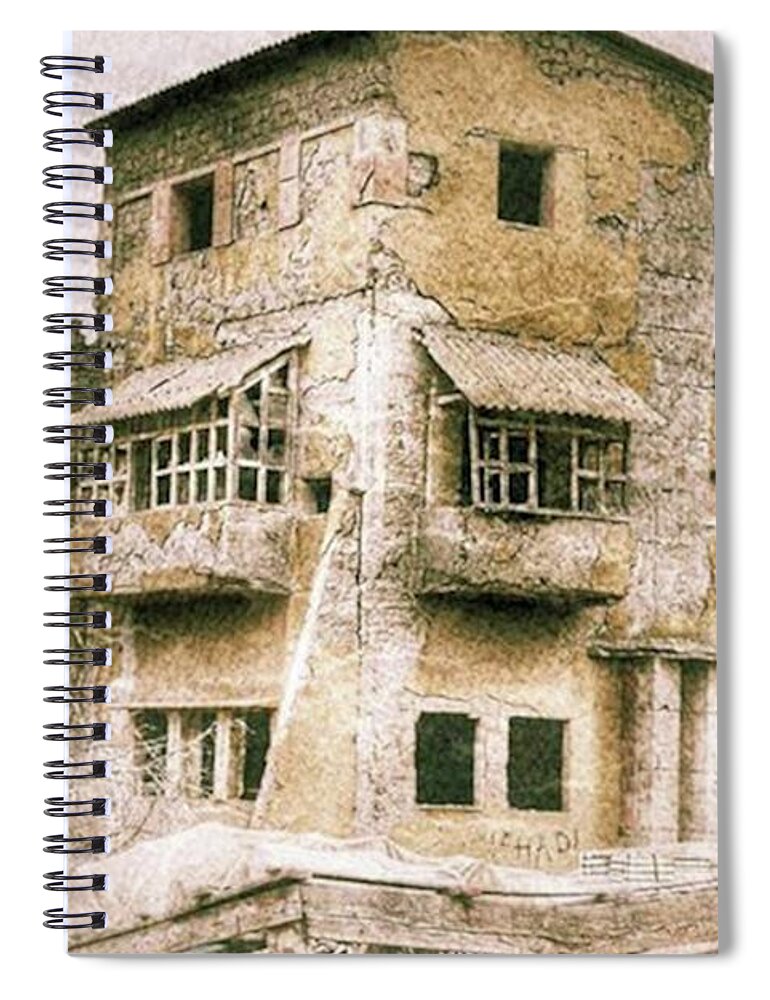 19th Century Spiral Notebook featuring the photograph Falling School by Awni H