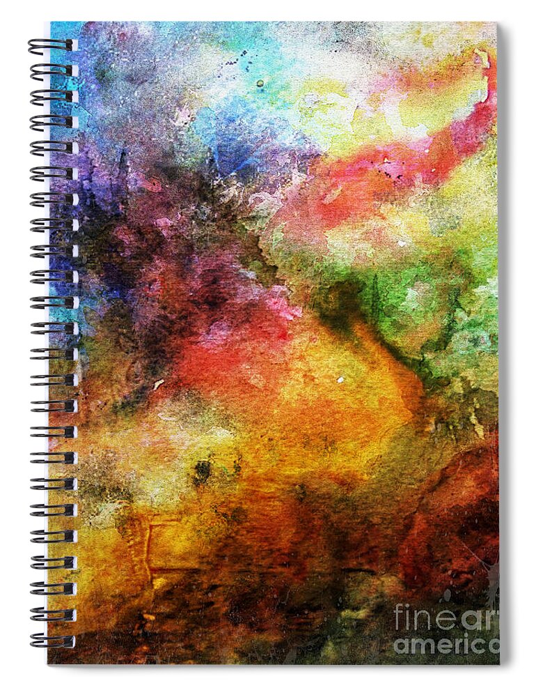 Abstract Spiral Notebook featuring the painting 1d Abstract Expressionism Digital Painting by Ricardos Creations