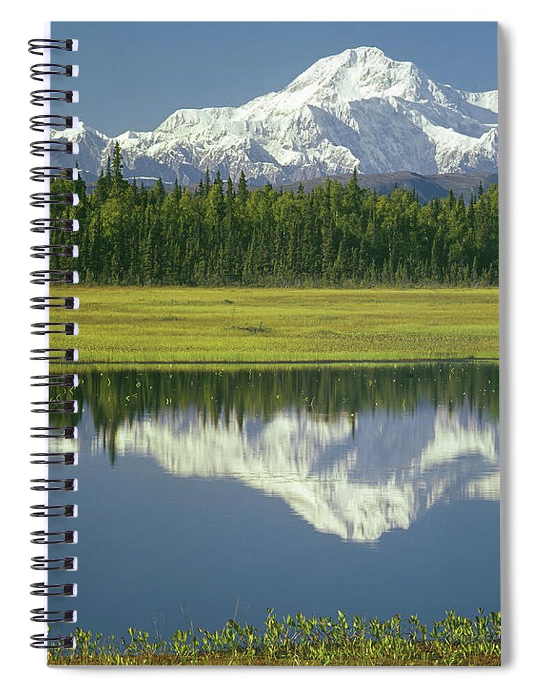 Mt. Hunter Spiral Notebook featuring the photograph 1M1325 Mt. Hunter and Mt. Denali by Ed Cooper Photography