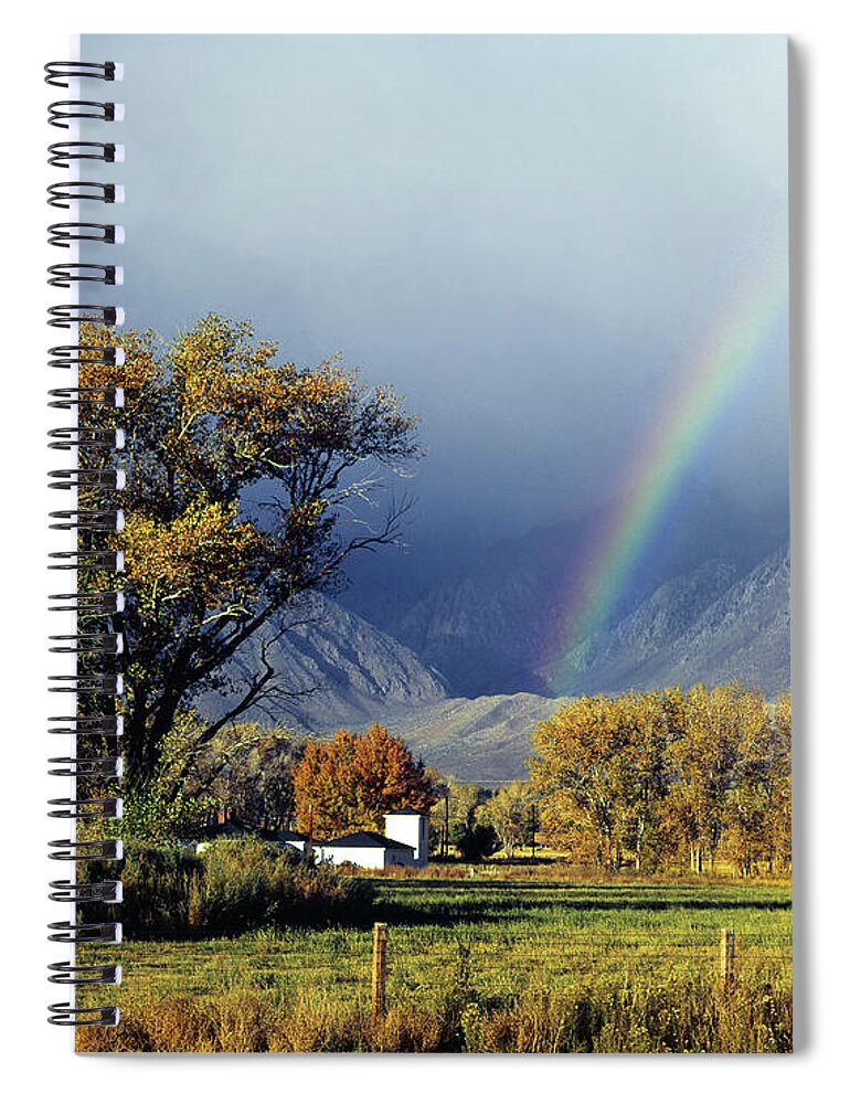 1m6345 Spiral Notebook featuring the photograph 1M6345 Rainbow in Sierras by Ed Cooper Photography