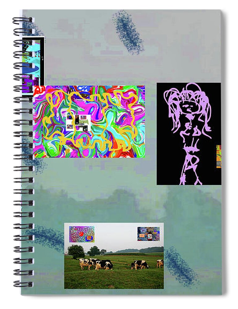  Spiral Notebook featuring the digital art 2-12-2057f by Walter Paul Bebirian