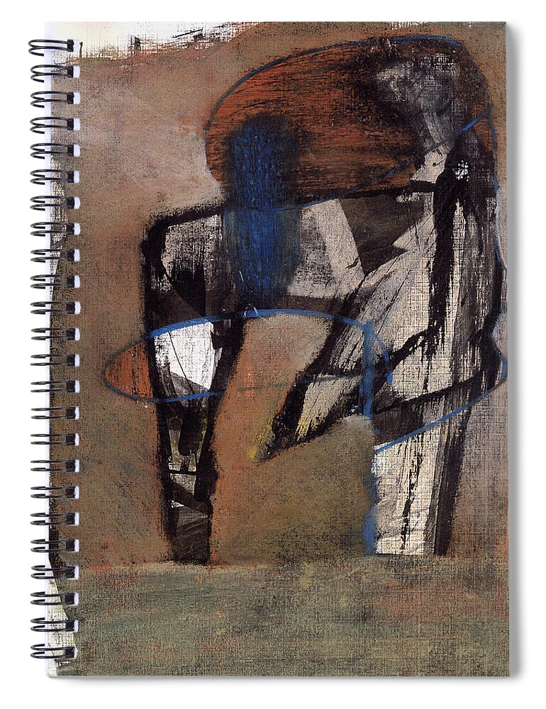Painting Spiral Notebook featuring the pastel Abstract Figure in Landscape #2 by JC Armbruster