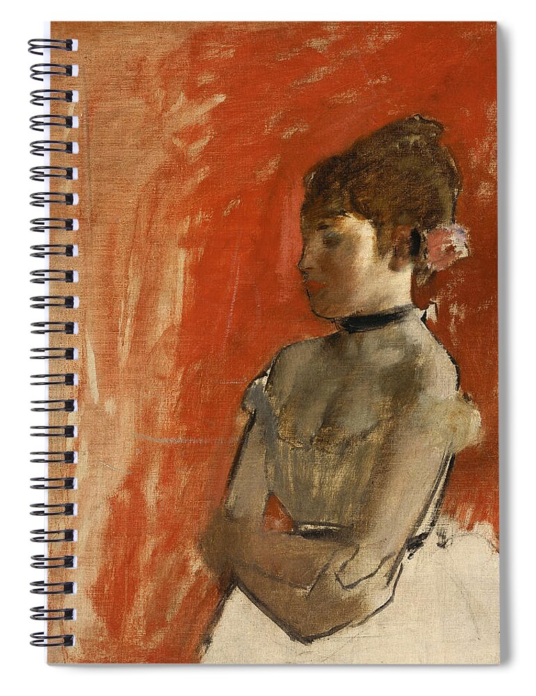 Edgar Degas Spiral Notebook featuring the painting Ballet Dancer With Arms Crossed #2 by Edgar Degas