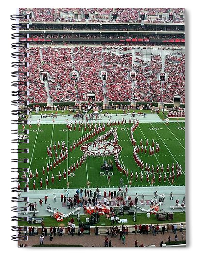 Gameday Spiral Notebook featuring the photograph Bama A Panorama by Kenny Glover