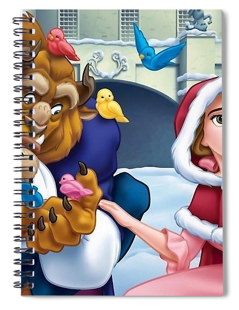 Beauty And The Beast Spiral Notebook featuring the digital art Beauty And The Beast #2 by Super Lovely