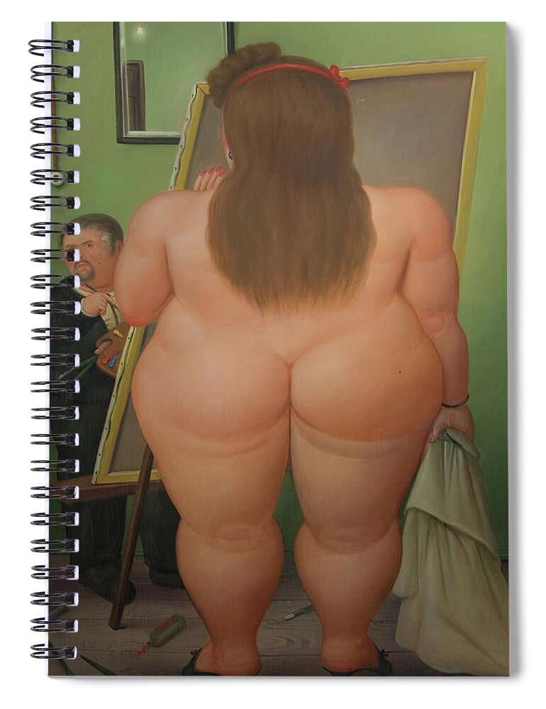 Bogota Spiral Notebook featuring the digital art Bogota Museo Botero #2 by Carol Ailles
