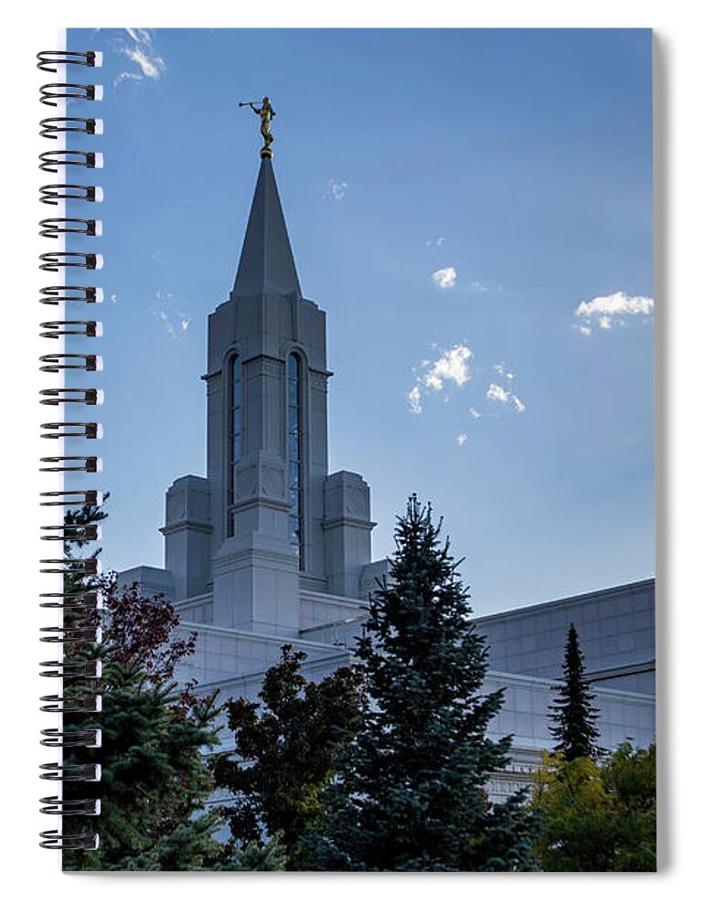 Temple Spiral Notebook featuring the photograph Bountiful Utah Temple #2 by K Bradley Washburn