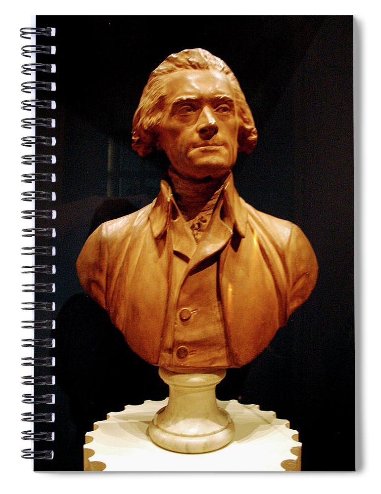 Usa Spiral Notebook featuring the photograph Bust of Thomas Jefferson #2 by LeeAnn McLaneGoetz McLaneGoetzStudioLLCcom
