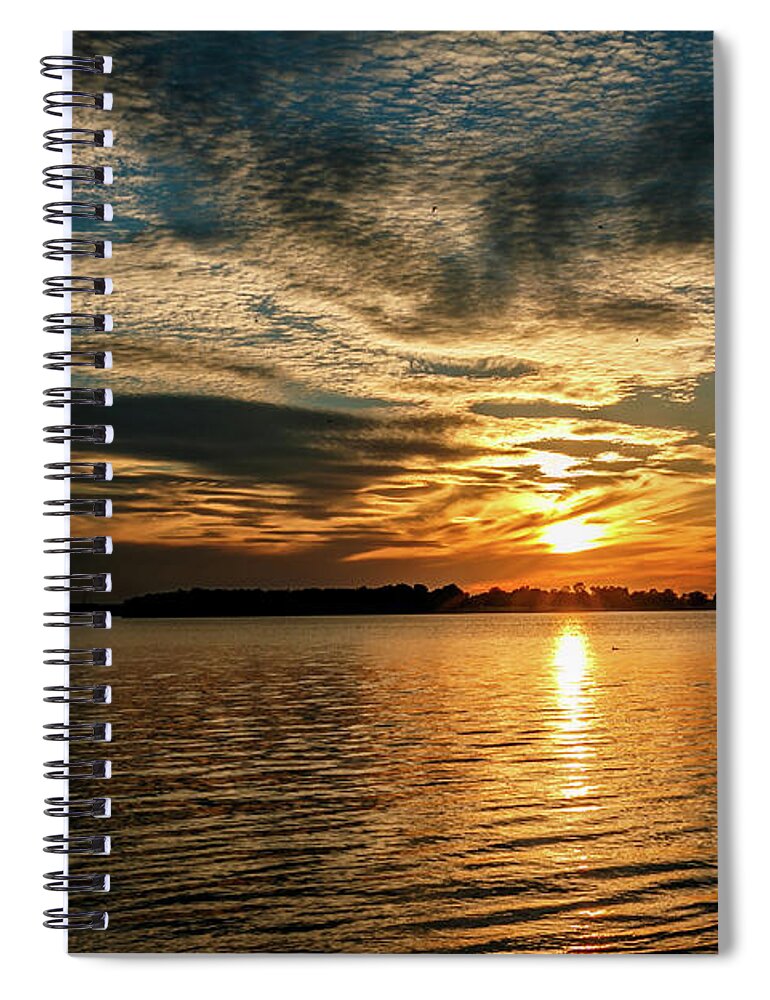 Nature Spiral Notebook featuring the photograph Cloudy Sunset #2 by Doug Long