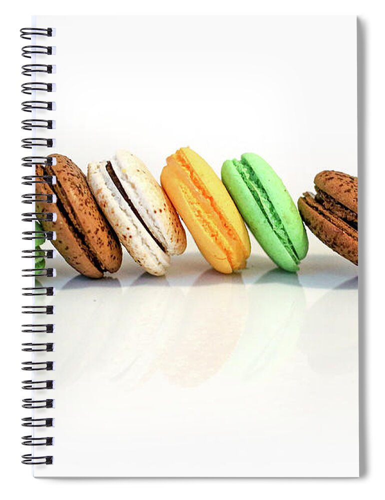 Macaroon Spiral Notebook featuring the photograph Colourful Macaroon display #2 by Chen Leopold