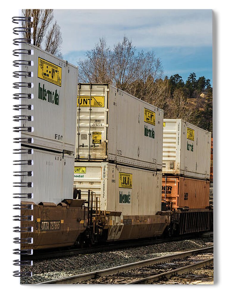 Arizona Spiral Notebook featuring the photograph Container Train #2 by Thomas Marchessault