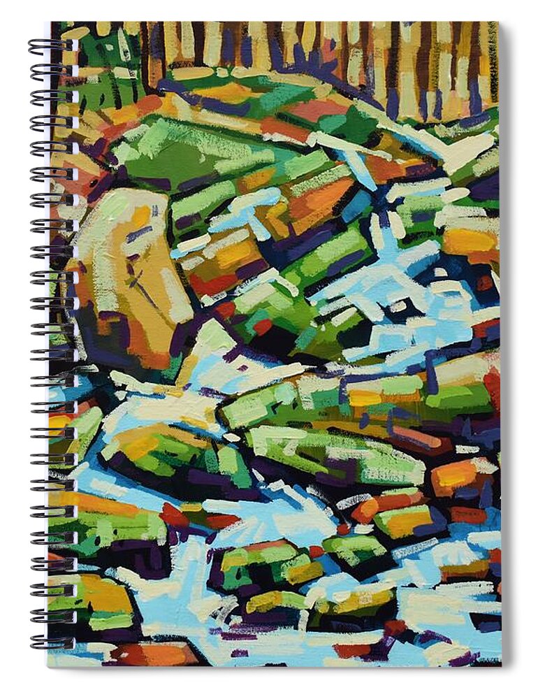 Waterfall Spiral Notebook featuring the painting Contemplative Series #2 by Enrique Zaldivar