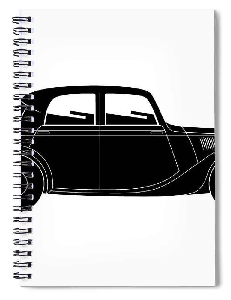 Auto Spiral Notebook featuring the digital art Coupe - vintage model of car #2 by Michal Boubin