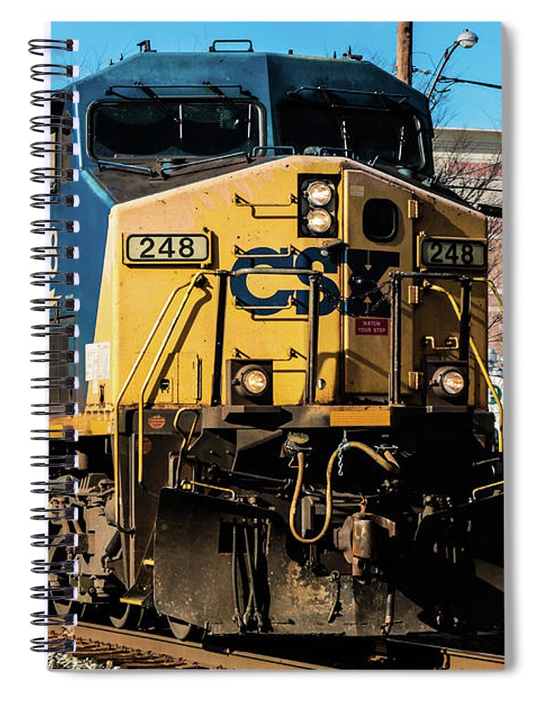 Gaithersburg Spiral Notebook featuring the photograph CSX Engine Gaithersburg Maryland #2 by Thomas Marchessault