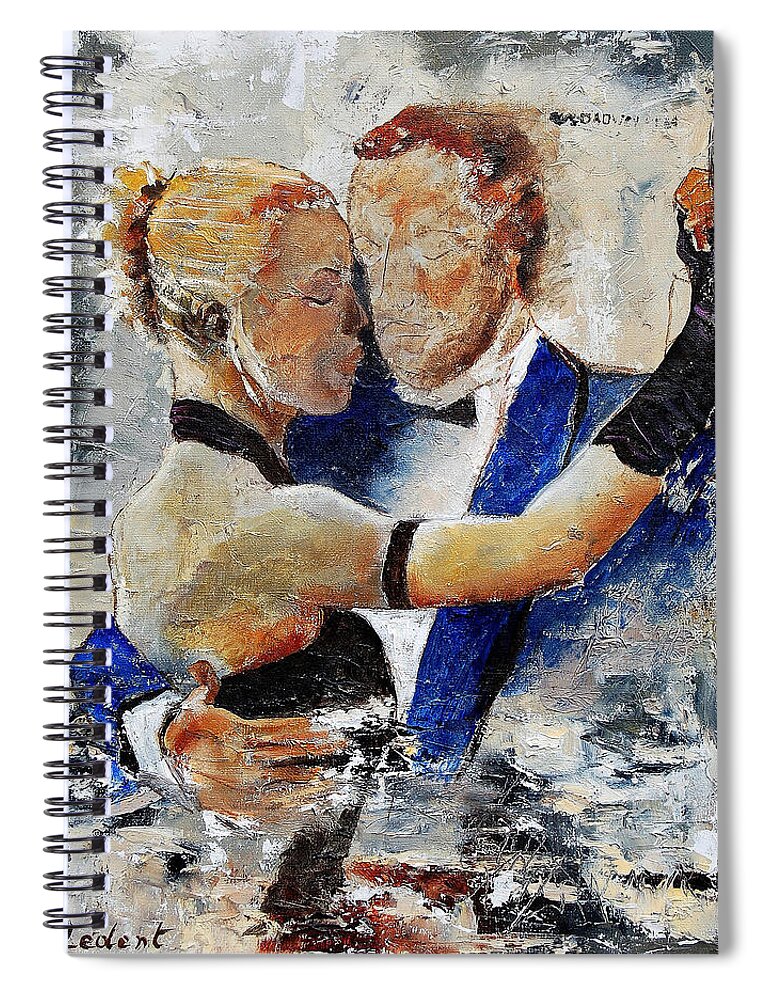 Dance Spiral Notebook featuring the painting Dancing tango by Pol Ledent