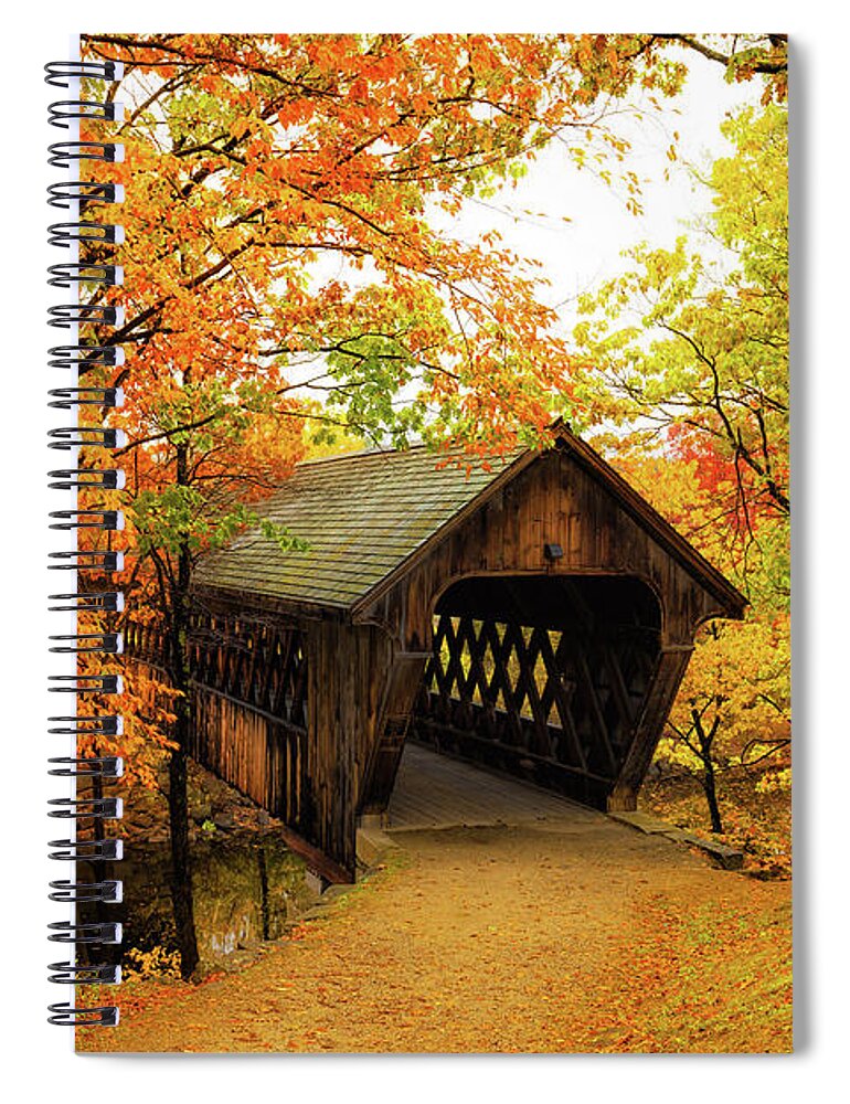 Covered Bridge Spiral Notebook featuring the photograph Edna Dean Proctor Bridge #3 by Robert Clifford