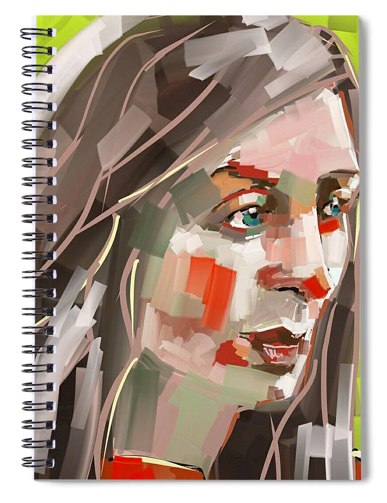Portrait Spiral Notebook featuring the digital art Emily #2 by Jim Vance