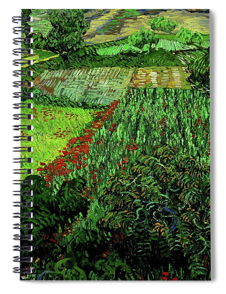Vincent Van Gogh Spiral Notebook featuring the painting Field with Poppies #2 by Vincent van Gogh