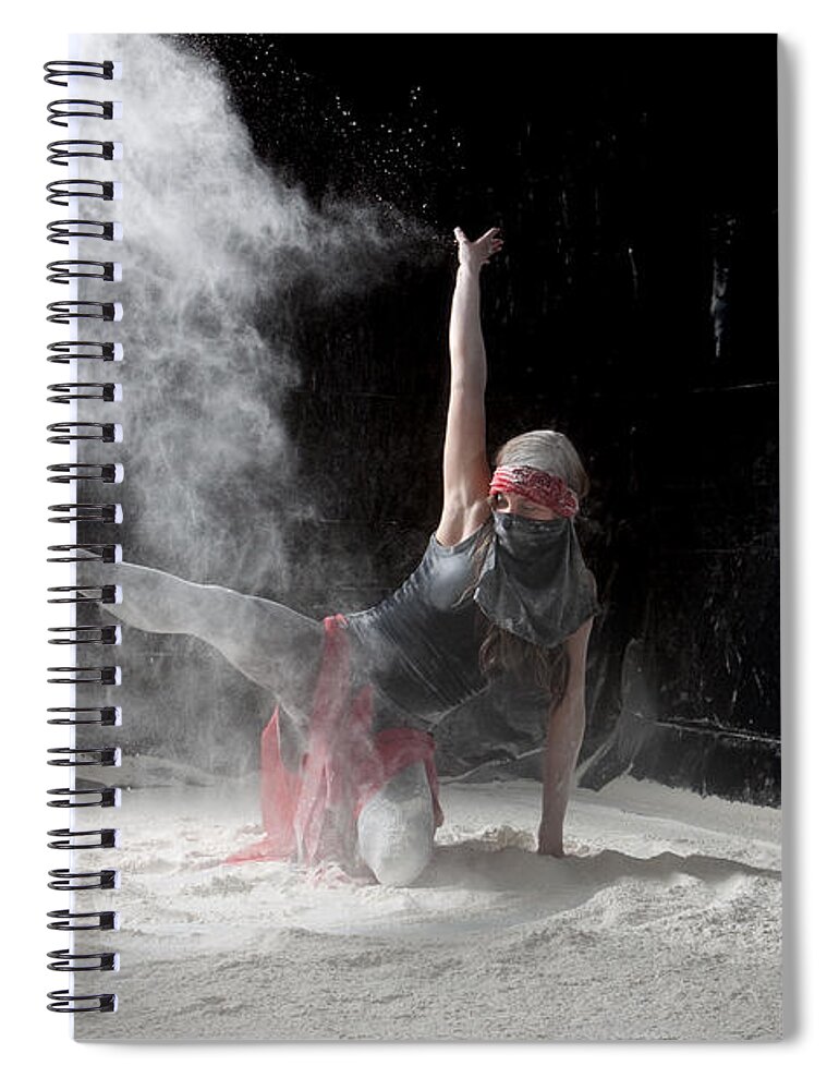 Dancing Spiral Notebook featuring the photograph Flour Dancing Series #2 by Cindy Singleton