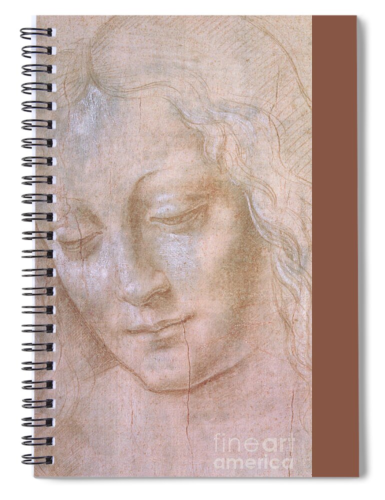 Leonardo Da Vinci Spiral Notebook featuring the painting Head Of A Woman #1 by Leonardo Da Vinci