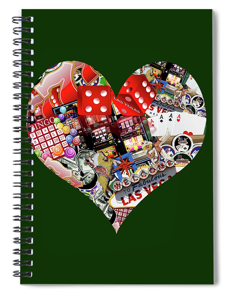 Heart Playing Card Shape Spiral Notebook featuring the digital art Heart Playing Card Shape #1 by Gravityx9 Designs