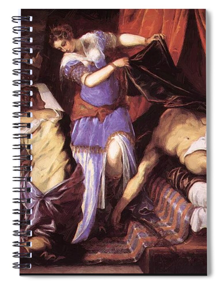 Tintoretto Spiral Notebook featuring the painting Judith and Holofernes #5 by Tintoretto