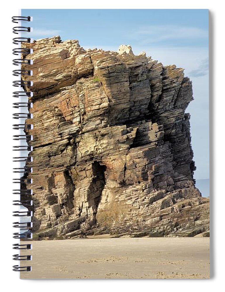 Beach Spiral Notebook featuring the photograph Las Catedrales by Heiko Koehrer-Wagner